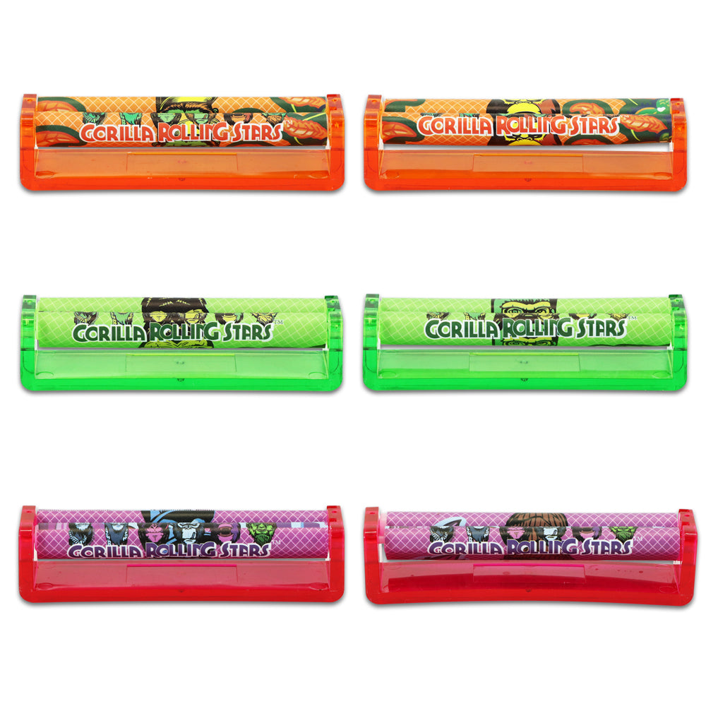 GORILLA ROLLING STARS King Size Plastic Rolling Machine, Portable Cigarette Rolling Machine, 12 PCS / Box