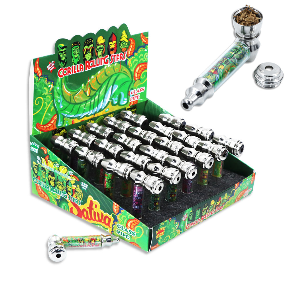 GORILLA ROLLING STARS 73 mm Metal Smoking Pipe, Green