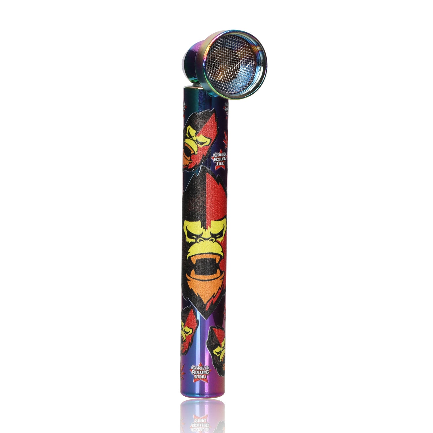 GORILLA ROLLING STARS Aluminum Alloy Tobacco Pipe, 26 x 95mm Smoking Pipes with Metal Bowl, 24 PCS / Box
